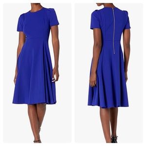 CALVIN Klein royal blue a-line midi dress 12 $128